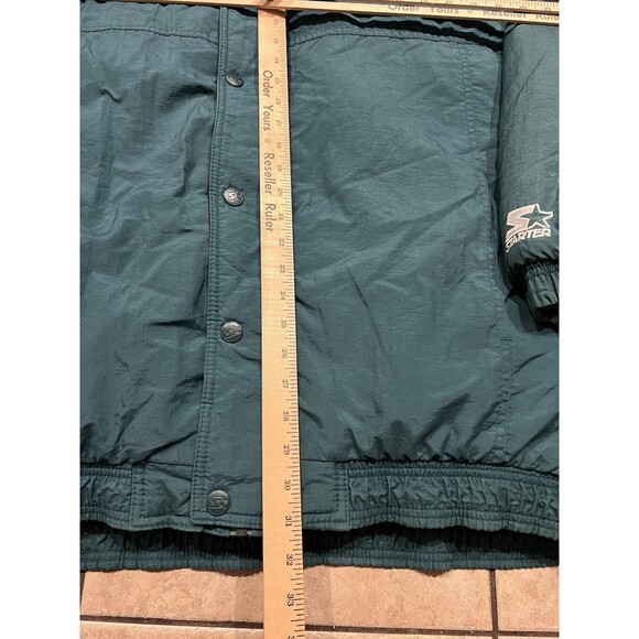 Vintage Philadelphia Eagles Jacket Mens XXL Green Starter Full Zip Coat Hooded - Picture 11 of 12